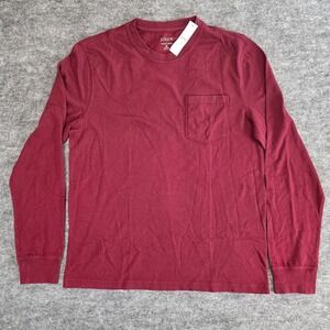 NWT J. Crew Vintage Jersey T-Shirt Mens Medium Red Relaxed Crew Neck Pocket L/S